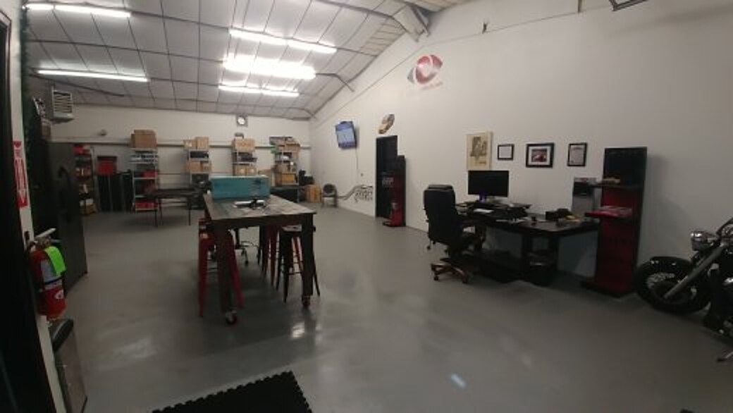 Commercial workshop — floors polished, workspace organized
