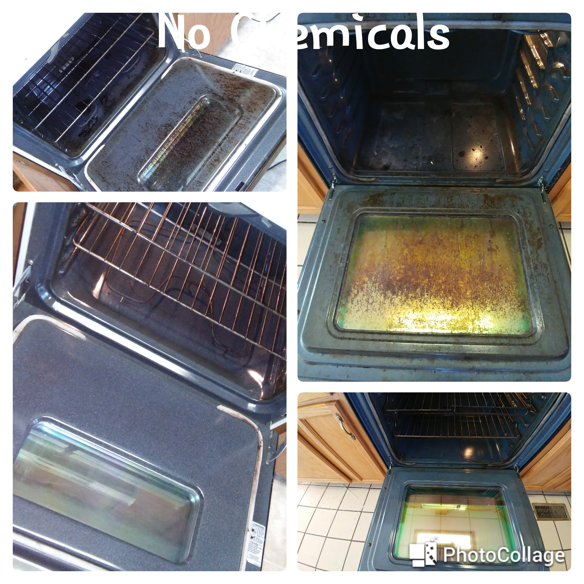 Oven deep clean — no chemicals